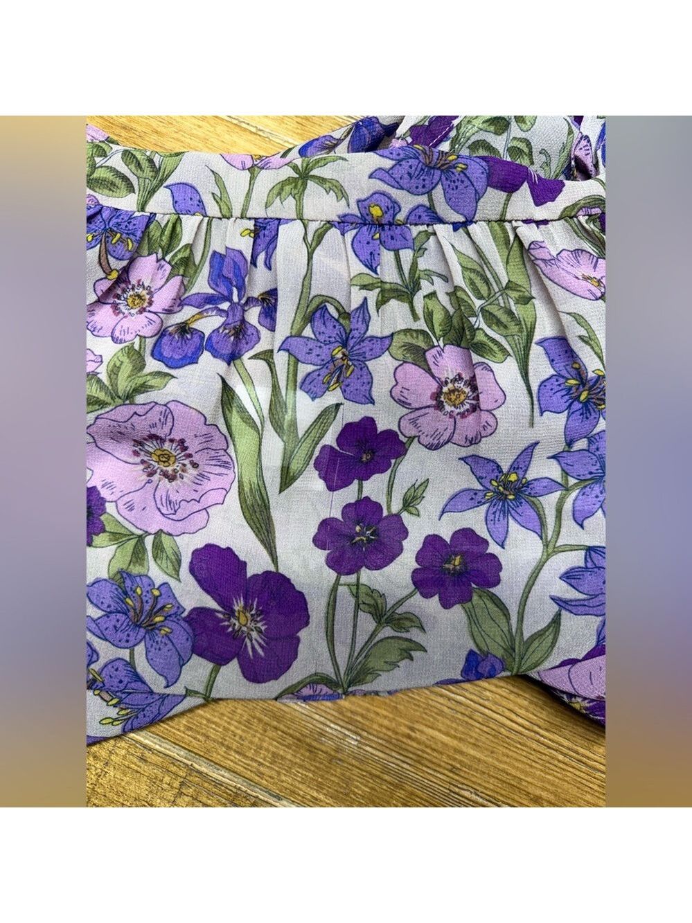 CAbi Purple Floral Sleeveless Trifle Top - Picture 8 of 9